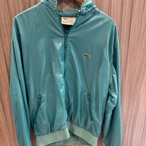 80s/90s Vintage Izod Lacoste Windbreaker Jacket Men’s L – Teal Nylon Zip Up
